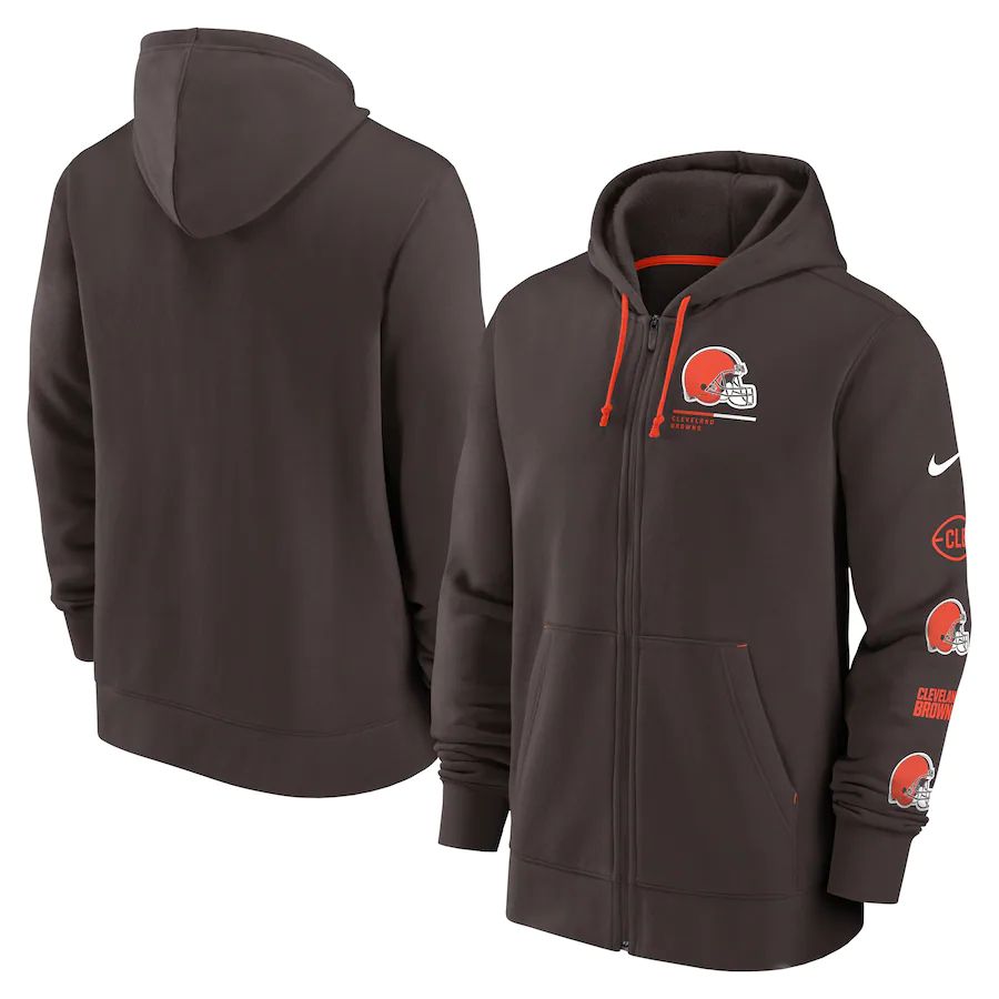 Men Cleveland Browns nike brown surrey full zip hoodie